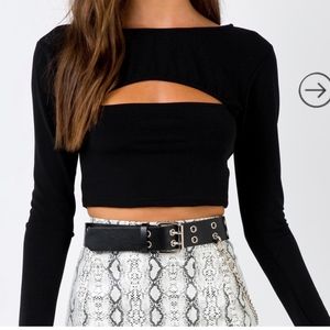 MOTEL SHIMLA CROP TOP BLACK